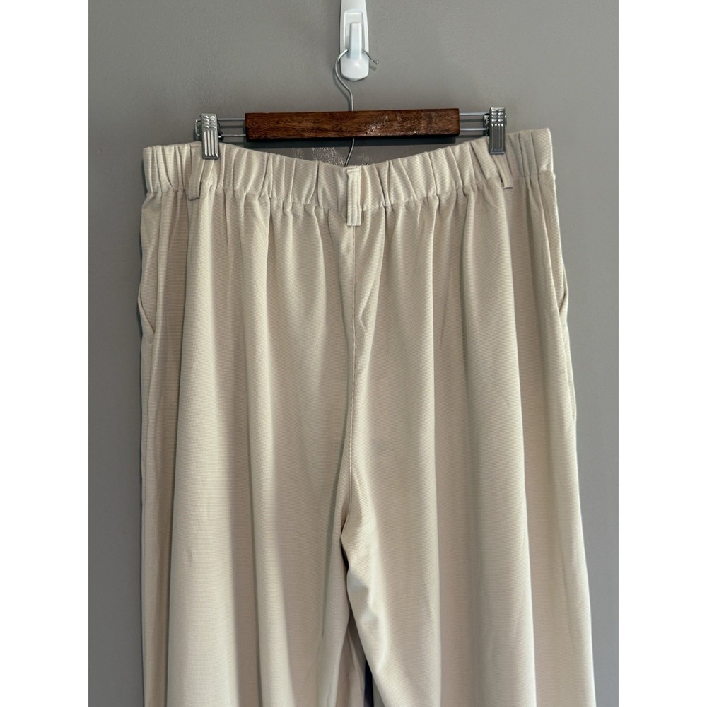 Halara Wide Leg Waffle Work Trousers High Waist Dress Work Pants XXL Cream 1X - Picture 9 of 16